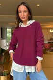 Made in Italy Conrad Body Skim Knit Jumper Beetroot